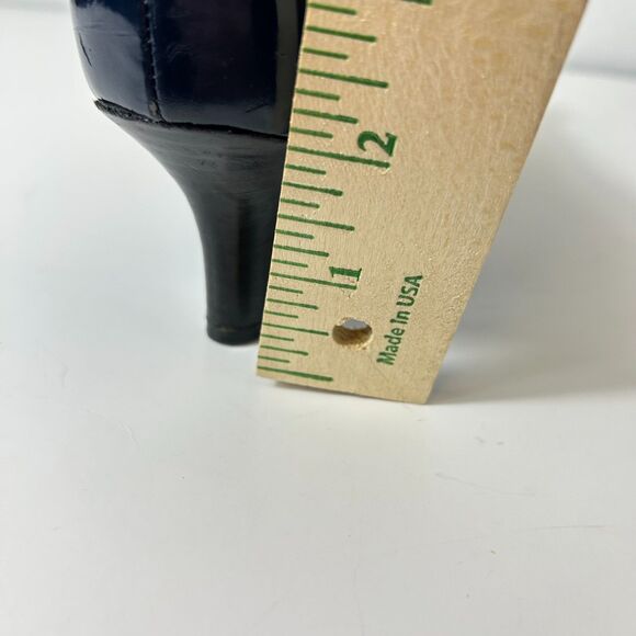 Joan & David Presley Navy Blue Leather Patent Leather Loafer Style Pumps Size 9M - Picture 15 of 15